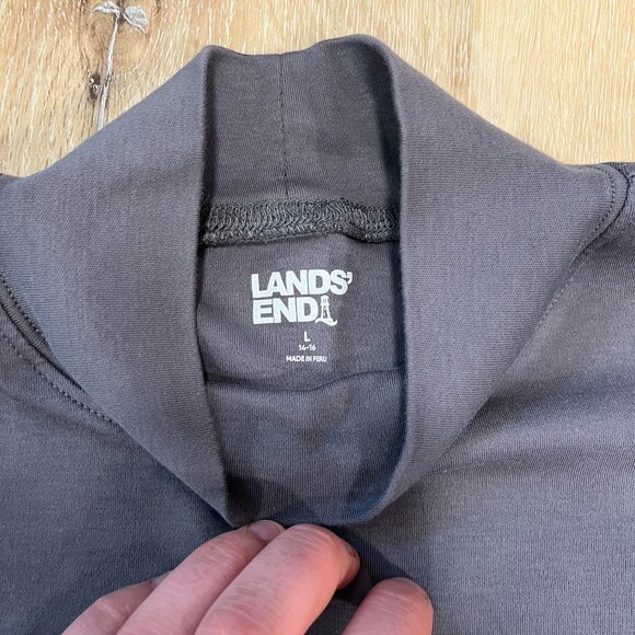 LANDS END 100% Cotton mock neck Womens Large - Picture 4 of 7
